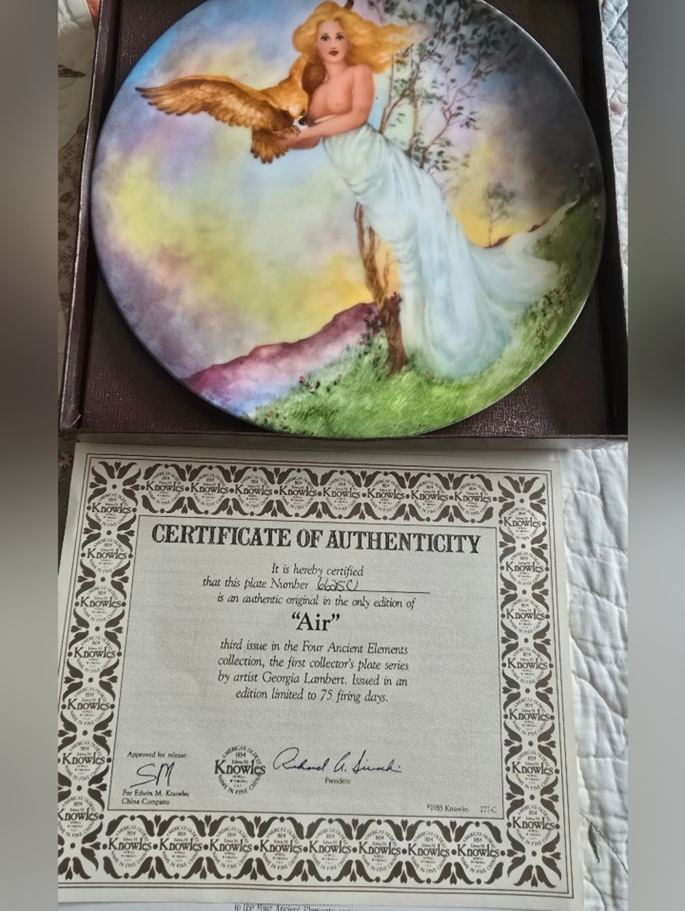 Knowles-The Four Ancient Elements Collector Plates by Georgie Lambert - Picture 4 of 6